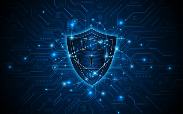 kuvapankkikuvitukset aiheesta abstract technology circuit board background. cyber security concept with shield symbol and lock - palomuuri