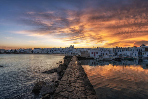 istock Naousa Paros Marina Sunrise View 2195871425