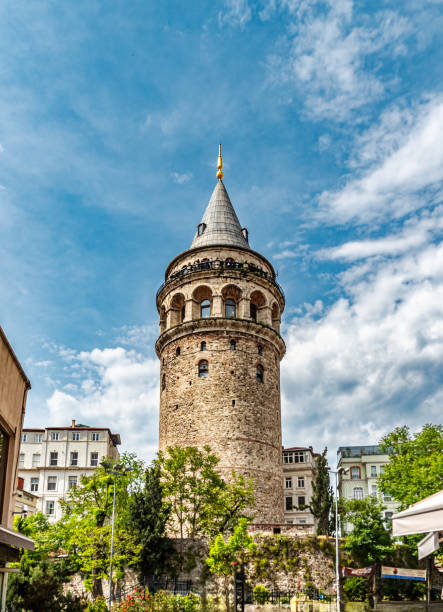 istock Historic Galata Tower in Istanbul with a Clear Blue Sky 2195871554