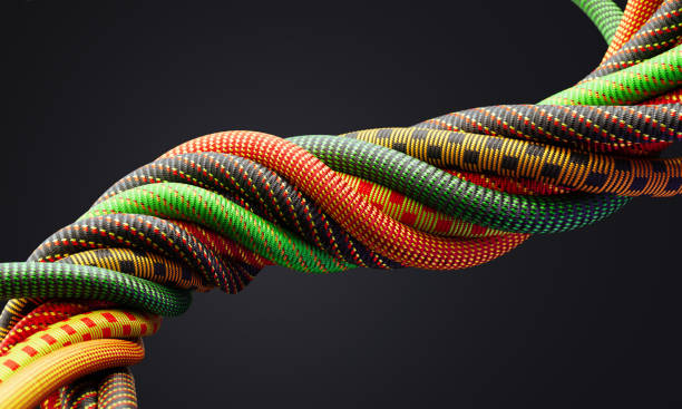 istock Black History Month And Juneteenth Concept - Colorful Paracords On Black Background 2195877734