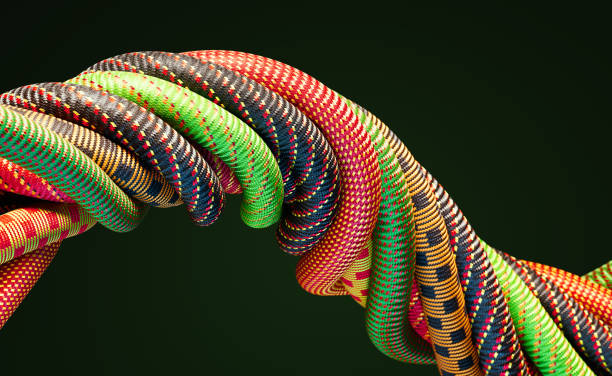 Colorful Paracords On Dark Green Background - Black History Month And Juneteenth Concept