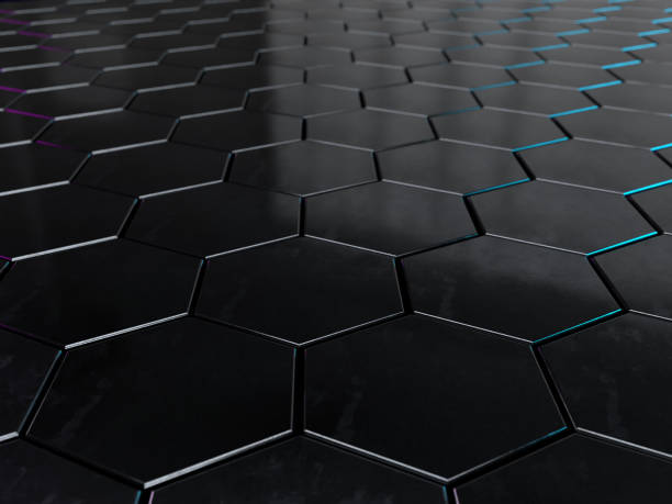 istock 3D illustration of a floor made of regularly-spaced hexagonal columns 2195880125