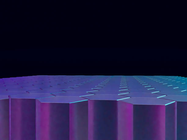 istock 3D illustration of a floor made of regularly-spaced hexagonal columns 2195880137