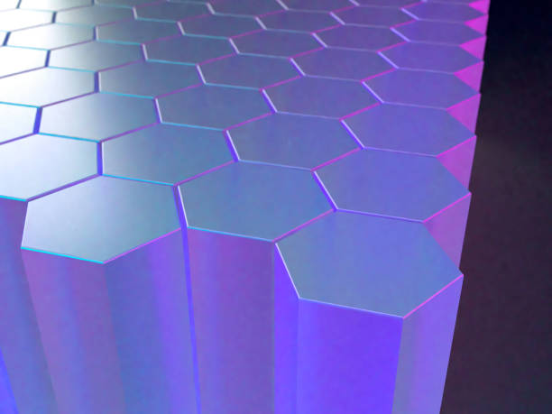 istock 3D illustration of a floor made of regularly-spaced hexagonal columns 2195880150