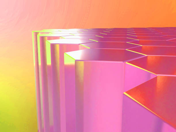 istock 3D illustration of a floor made of regularly-spaced hexagonal columns 2195880163