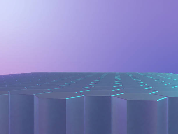 istock 3D illustration of a floor made of regularly-spaced hexagonal columns 2195880183