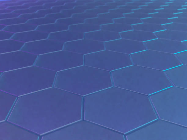 istock 3D illustration of a floor made of regularly-spaced hexagonal columns 2195880241
