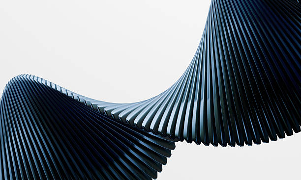istock Abstract Blue Metallic Spiral in Minimalistic Composition 2195891803
