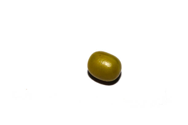Close Up of Dried Beans Gren Mung on a White Background