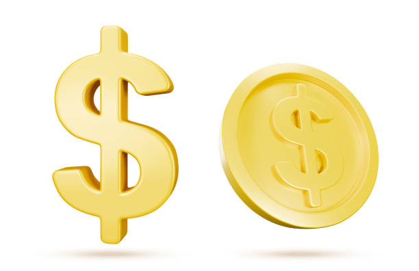 istock 3D dollar sign and golden coin set 2195896963