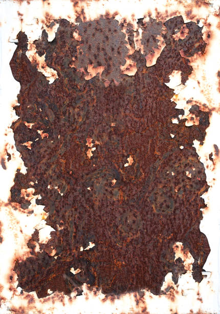 istock Rust on white metals plate texture.Corrosive grunge rusted on old iron.The pattern of grunged rust on wall use as illustration for presentation. Rusty corrosion and oxidized background.Vertical. 2195897265