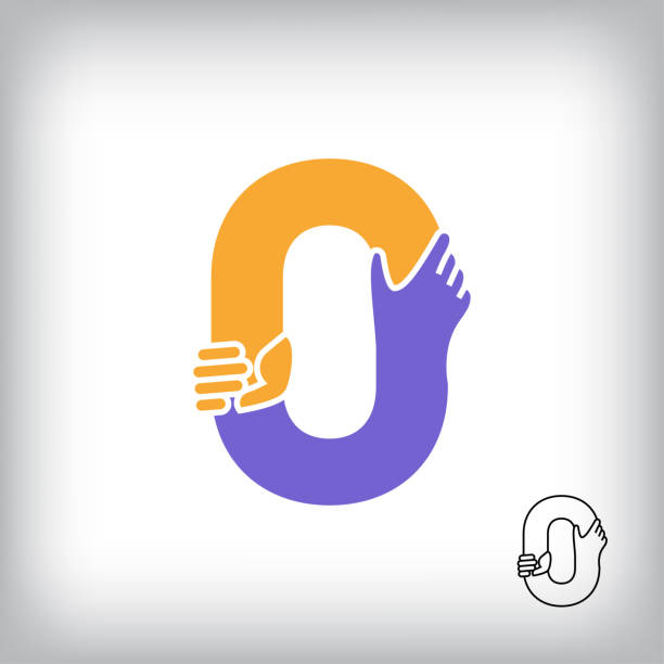 illustrations, cliparts, dessins animés et icônes de conception unique de poignée de main numéro 0. - 0-1-mois