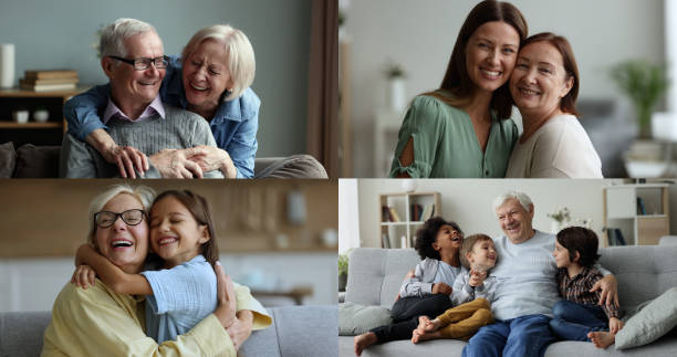 istock Collage of loving happy multi generational families 2195913418