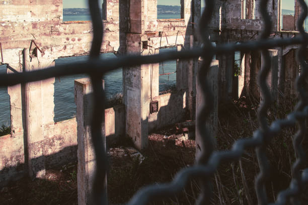 13 OCT 2025 - San Francisco, USA - Alcatraz Island viewed from across the bay in San Francisco, from a high vantage point.