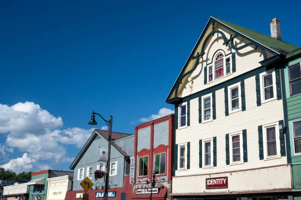 Lake Placid, USA - July 6, 2024. Store facade in downtown Lake Placid, New York, USA