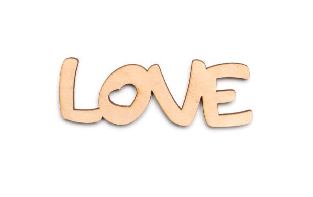 istock Wooden word LOVE isolated on white ,top view 2195935019
