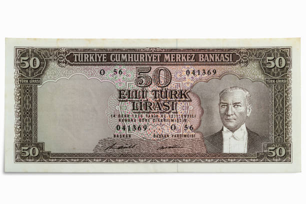 istock Close up old Turkish Lira Banknote.  5.Emission Banknote, year 1971. 2195943059