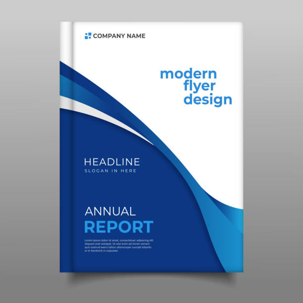 illustrations, cliparts, dessins animés et icônes de modèle de couverture de rapport annuel d’entreprise bleu moderne wave design.a4 brochure conception de dépliant d’entreprise - couverts