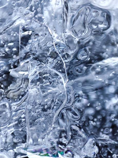 Icicles of ice in the winter of a frozen waterfall