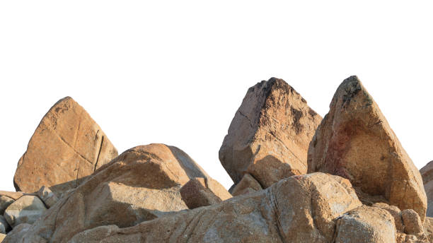 istock Rock isolated, Stone podium, Cliff mountain on white backgrounds well material design, clipping paths 2195956768