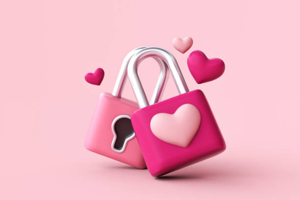 istock 3D Rendering of Love Padlocks On Pink Background, Valentine's Day concept. 2195967797