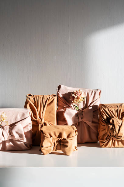 istock Gifts wrapped in sustainable fabric. 2195968040