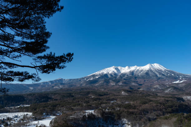 istock View of snow-capped Mt. Ontake in winter 2195970326