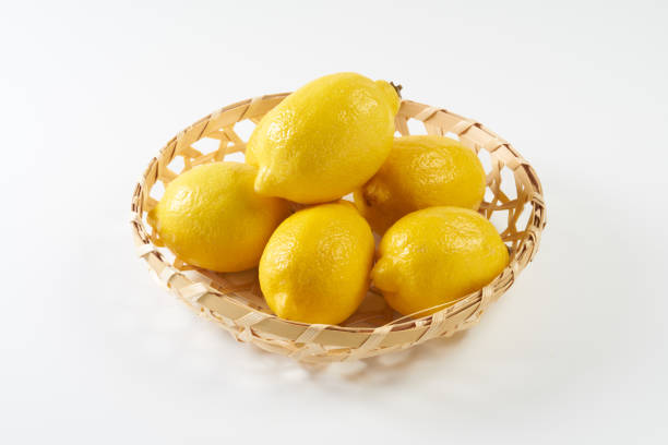Image of fresh lemon on white background