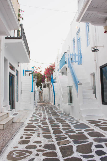 istock Blue and white alleyways in Mykonos, Greece 2195972823