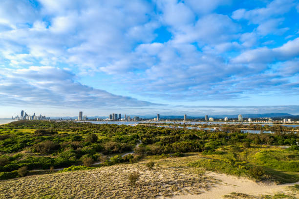 istock The Spit is a 5km long, relatively undeveloped, sandy isthmus starting at Main Beach and finishing at the seaway where Broadwater meets the Pacific Ocean. 2195977367