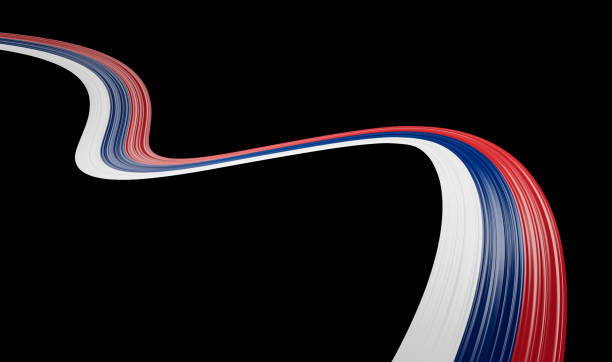 Serbia flag, 3d illustration on a Black background