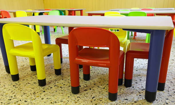 istock small plastic chairs inside a classroom for teaching in kindergarten without children 2195982260