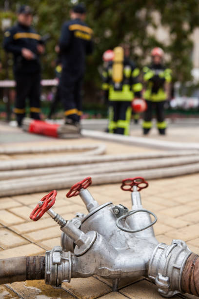 istock Fire extinguishing equipment. Fire branch for connecting fire hoses. 2195982395