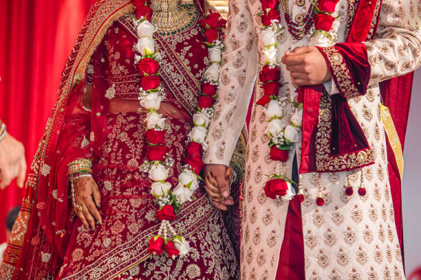 istock Indian couple's holding hands close up 2195983838