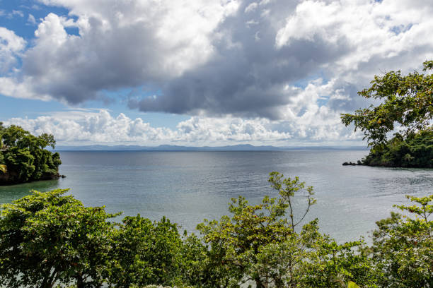 istock A vast expanse of water encircled by trees on a cloudy day 2195990634