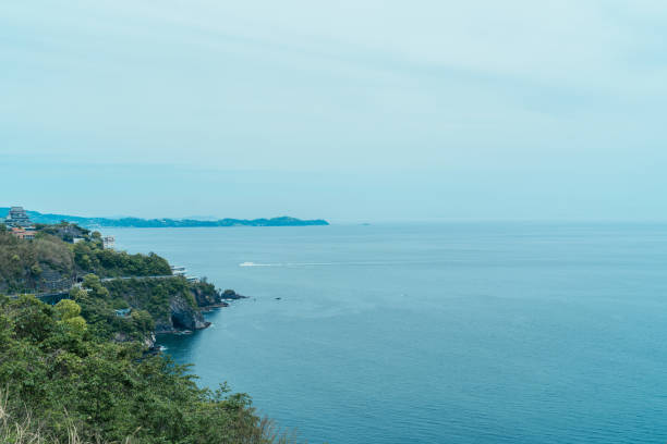 Beautiful ocean and plants landscape at Atami.