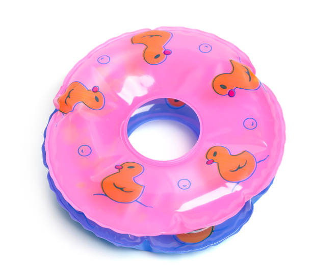 istock Top view rubber ring for summer beach isolated on white background. 2195994756