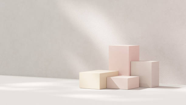 istock A product display featuring a beige background and pastel-colored stands in landscape 2195996804