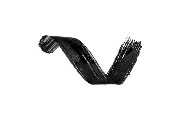 istock Black mascara brush strokes isolated on white. Trace of mascara. 2195997640