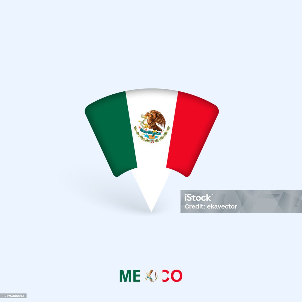 Mexico Pointer Mexico Flag Map Pointer Design With Shadow Stock Illustration ...