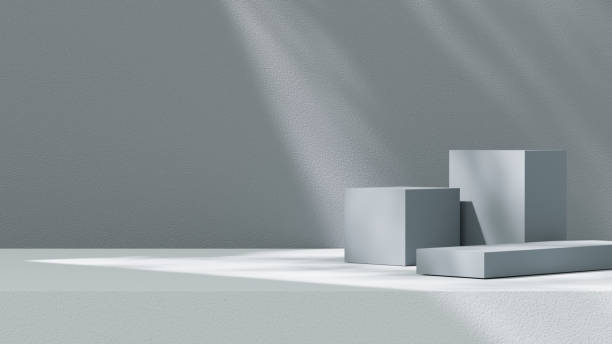 istock A product display stage featuring stands set against a blue background in landscape 2196000724