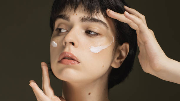 istock Cream on face. Skin care 2196005304