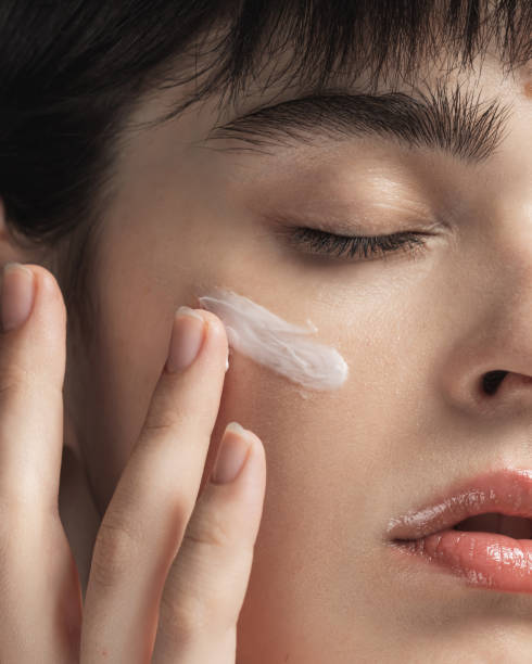 istock Cream on face. Skin care 2196005467