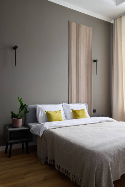 istock A Modern Minimalist Bedroom featuring Natural Elements and Soft Textures for comfort and style 2196005818