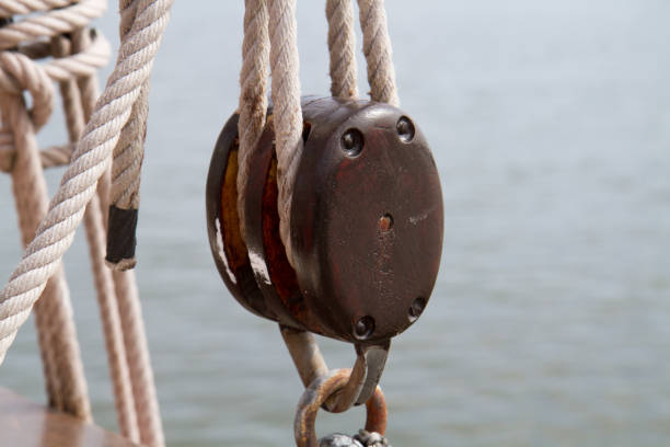 Close-up of talje with rope