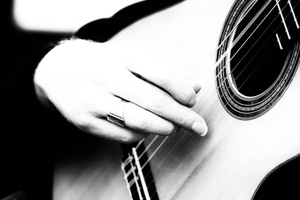 istock Close-up of hand playing guitar 2196009826