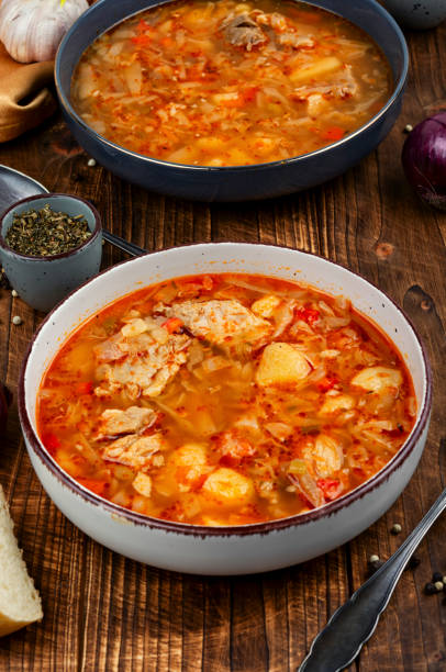 istock Traditional Ukrainian cuisine, soup or borscht. 2196010223