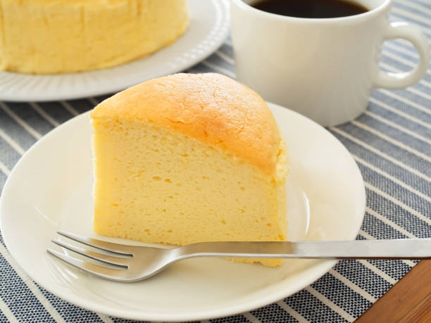 istock Jiggly Japanese Cotton Cheesecake on a plate 2196011916