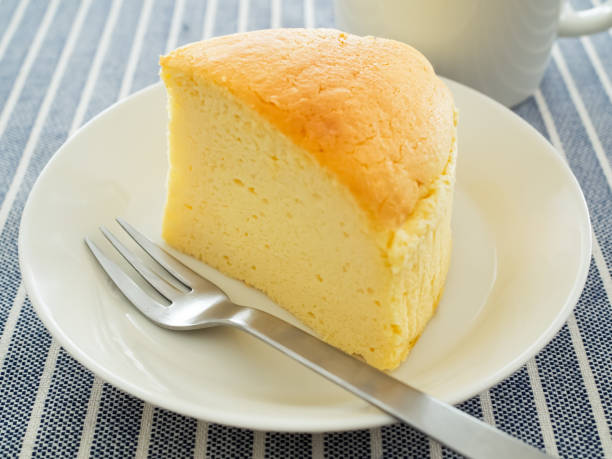 istock Jiggly Japanese Cotton Cheesecake on a plate 2196011917