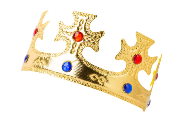 istock Realistic Golden Crown isolated on white background with clipping path 2196016670